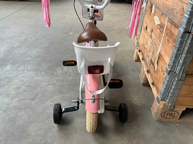 Sjoef dolly kinderfiets wit/roze 12 inch - afbeelding 4 van  12