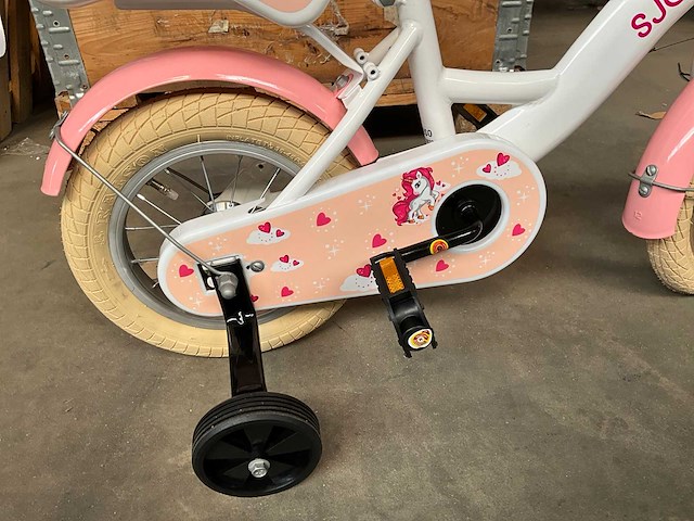 Sjoef dolly kinderfiets wit/roze 12 inch - afbeelding 6 van  12