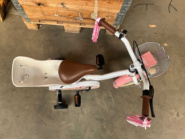 Sjoef dolly kinderfiets wit/roze 12 inch - afbeelding 7 van  12