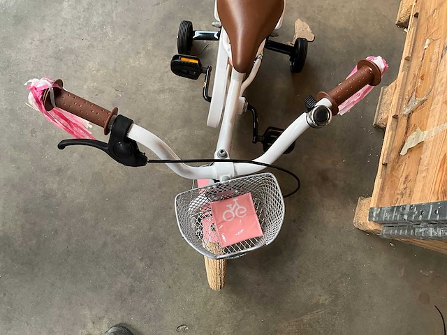 Sjoef dolly kinderfiets wit/roze 12 inch - afbeelding 10 van  12