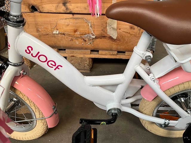 Sjoef dolly kinderfiets wit/roze 12 inch - afbeelding 12 van  12