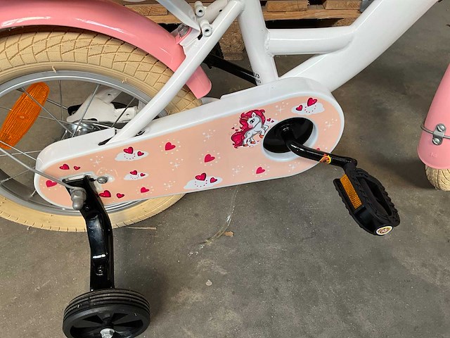 Sjoef dolly kinderfiets wit/roze 14 inch - afbeelding 2 van  14