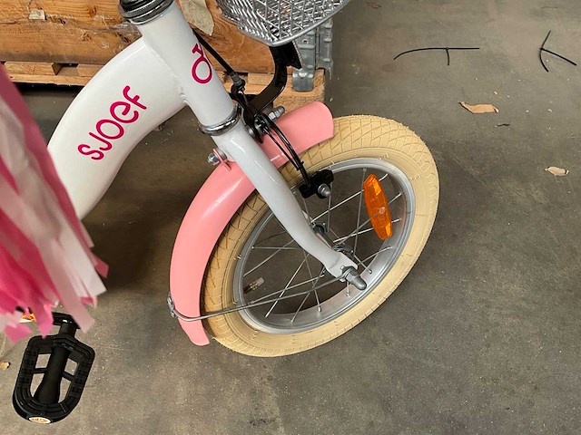 Sjoef dolly kinderfiets wit/roze 14 inch - afbeelding 3 van  14