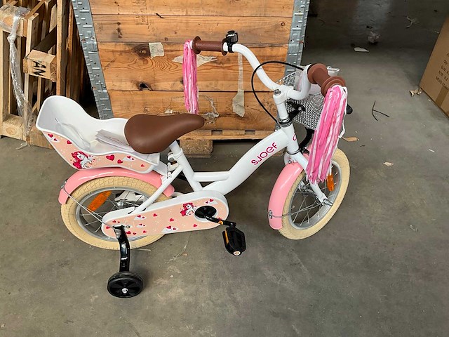 Sjoef dolly kinderfiets wit/roze 14 inch - afbeelding 13 van  14