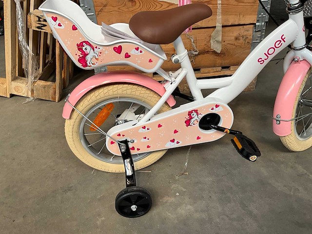 Sjoef dolly kinderfiets wit/roze 14 inch - afbeelding 14 van  14