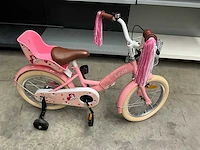 Sjoef dolly meisjes fiets roze 16” met zijwieltjes - afbeelding 1 van  4