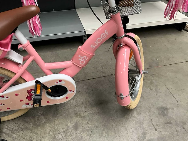 Sjoef dolly meisjes fiets roze 16” met zijwieltjes - afbeelding 4 van  11