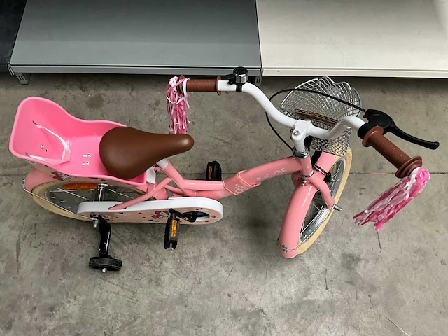 Sjoef dolly meisjes fiets roze 16” met zijwieltjes - afbeelding 6 van  11