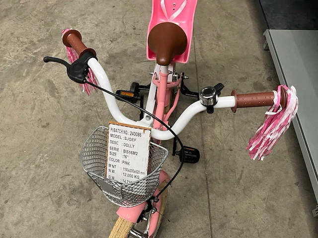 Sjoef dolly meisjes fiets roze 16” met zijwieltjes - afbeelding 8 van  11