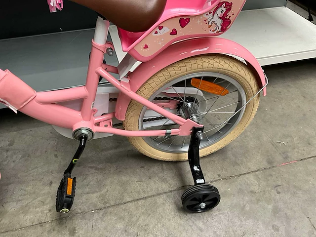 Sjoef dolly meisjes fiets roze 16” met zijwieltjes - afbeelding 5 van  11