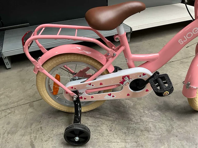 Sjoef meisjes fiets roze 14” met zijwieltjes - afbeelding 3 van  10