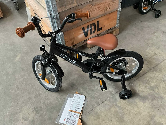 Sjoef race kinderfiets 14” zwart met zijwieltjes - afbeelding 12 van  13