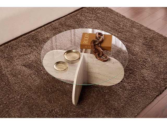 Skye decor, aeris - travertine, transparant, salontafels, travertijn - afbeelding 3 van  7