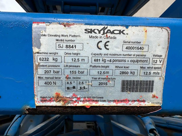Skyjack - 2015 - sj-8841 - hoogwerker - afbeelding 47 van  52