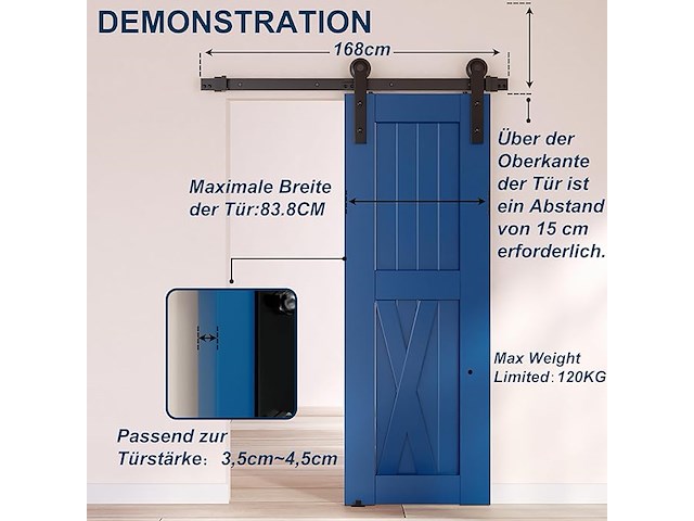 Skysen complete schuifdeurset, 168 cm - afbeelding 5 van  6