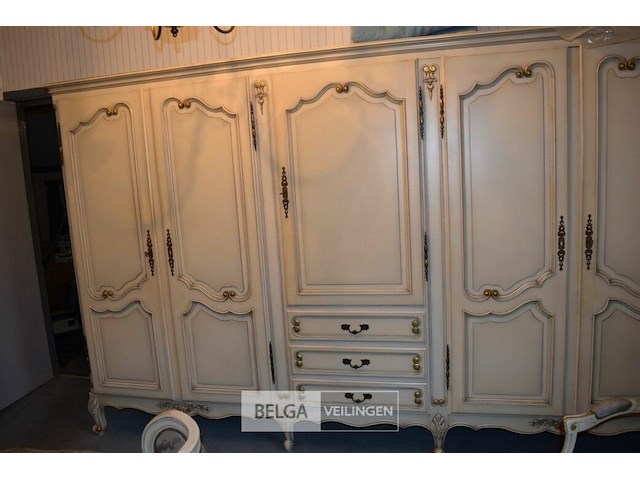 Slaapkamer en kleerkast frans louis xv stijl geschilderd - afbeelding 5 van  7