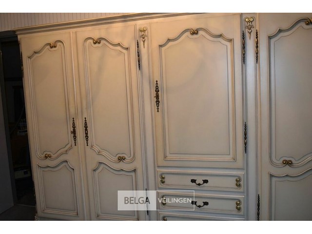 Slaapkamer en kleerkast frans louis xv stijl geschilderd - afbeelding 6 van  7