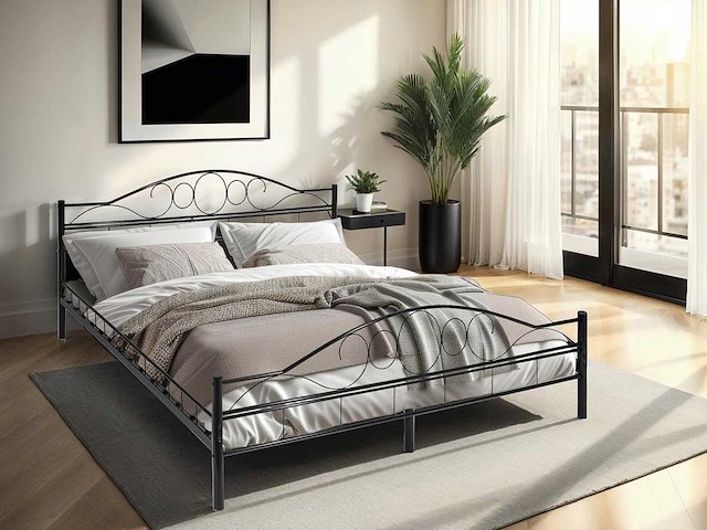 Slaapkamerbed met lattenbodem - romantisch ontwerp - 180x200cm - afbeelding 1 van  7