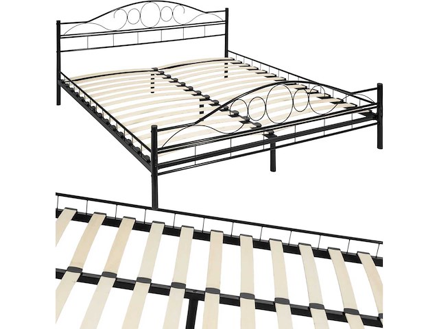 Slaapkamerbed met lattenbodem - romantisch ontwerp - 180x200cm - afbeelding 2 van  7