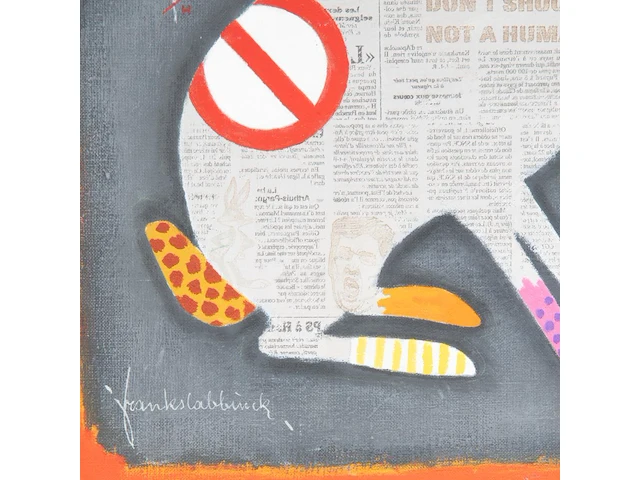 Slabbinck frank (1942), 'don't shoot', acrylic on canvas 50 x 40 cm. (19.67 x 15 3/4 in.) - afbeelding 5 van  6