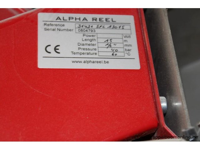 Slanghaspel, alpha reel, 31431 sfl a3015, 15m slang, 1/2 inch diameter, 40 bar - afbeelding 2 van  2