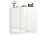 Slanke schoenenkast met entree voor 25-30 paar schoenen met zachte deuren, glanzend wit - afbeelding 2 van  6
