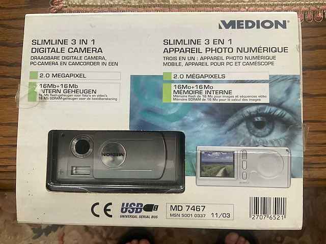 Slimline 3 in 1 digitale camera medion - afbeelding 1 van  5