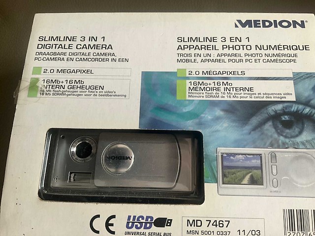Slimline 3 in 1 digitale camera medion - afbeelding 3 van  5