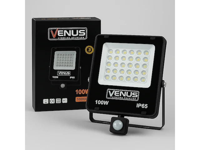 Slimme led schijnwerper met bewegingssensor – 100w – 4000k neutraal wit – ip65 – flag-100 (10 stuks) - afbeelding 3 van  5