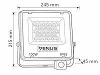 Slimme led schijnwerper met bewegingssensor – 100w – 4000k neutraal wit – ip65 – flag-100 (10 stuks) - afbeelding 5 van  5