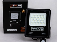 Slimme led schijnwerper met bewegingssensor – 50w – 6500k koud wit – ip65 – flag-50 (5 stuks) - afbeelding 2 van  5