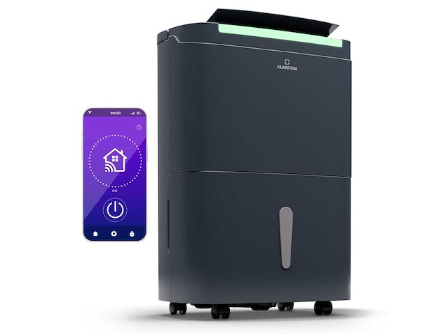 Slimme luchtontvochtiger, wifi app-besturing, vochtabsorber, 50l, 45 tot 55 m², grijs - afbeelding 1 van  4