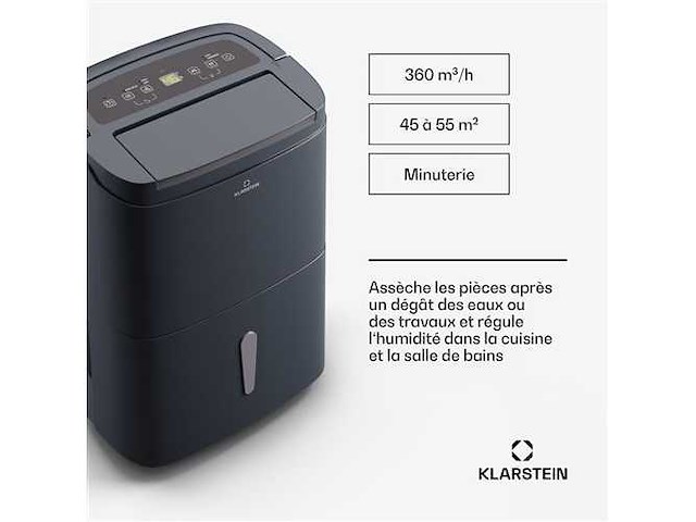 Slimme luchtontvochtiger, wifi app-besturing, vochtabsorber, 50l, 45 tot 55 m², grijs - afbeelding 4 van  4