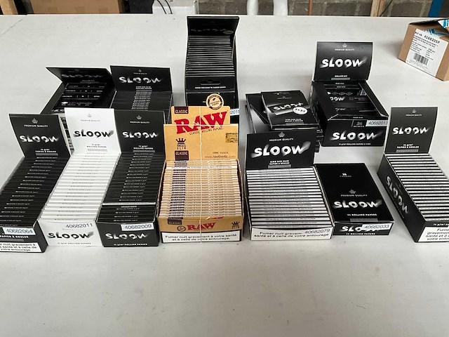 Sloow mix kavel sigaretten vloei in display - afbeelding 1 van  8