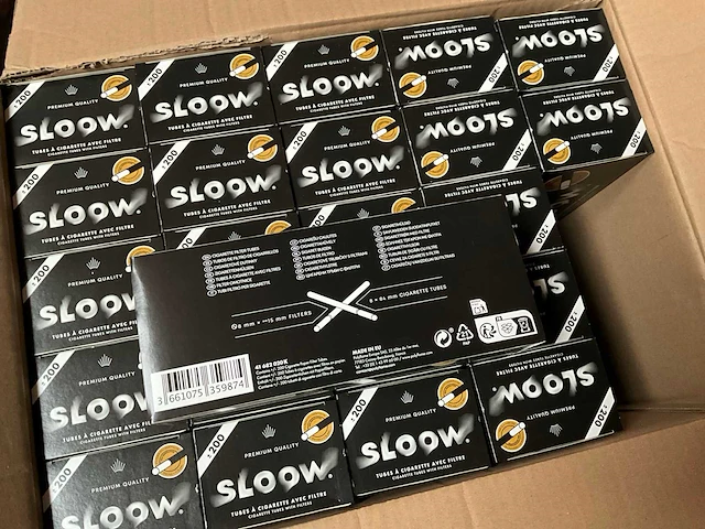 Sloow sigaret filter hulzen doos 200 stuks (48x) - afbeelding 3 van  4