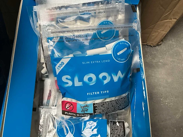 Sloow sigaret filters doos 34x +/- 100 stuks (8x) - afbeelding 3 van  5