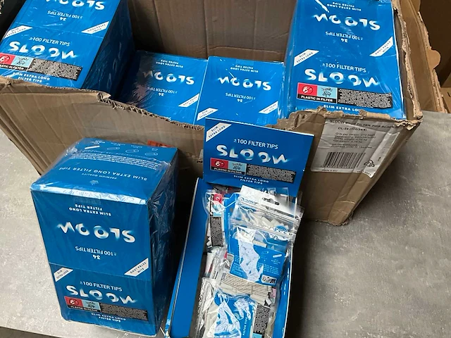 Sloow sigaret filters doos 34x +/- 100 stuks (8x) - afbeelding 5 van  5