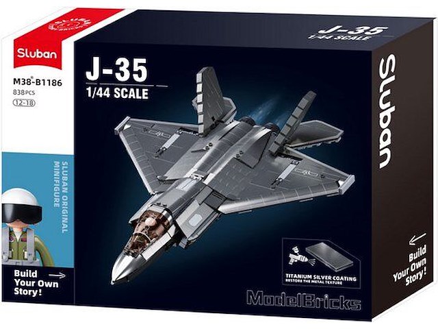 Sluban j‑35 stealth aircraft bouwspeelgoed - afbeelding 4 van  4