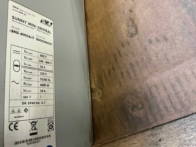Sma sunny mini central 6000a-it omvormer - afbeelding 6 van  7
