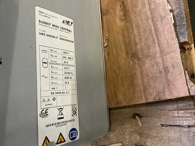 Sma sunny mini central 6000a-it omvormer - afbeelding 5 van  5