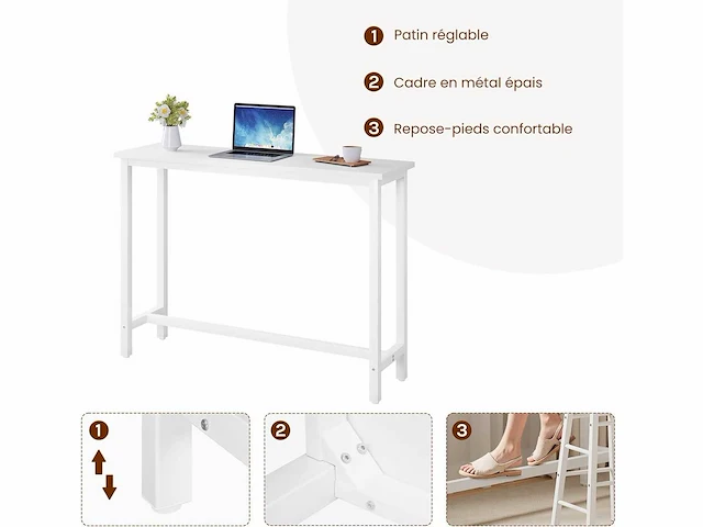 Smalle en hoge bartafel 140x40x100cm - afbeelding 5 van  8