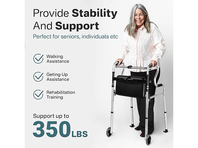 Smalle rollator vaste voet of wielen - afbeelding 2 van  6