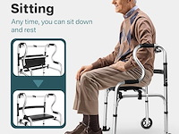 Smalle rollator vaste voet of wielen - afbeelding 3 van  6