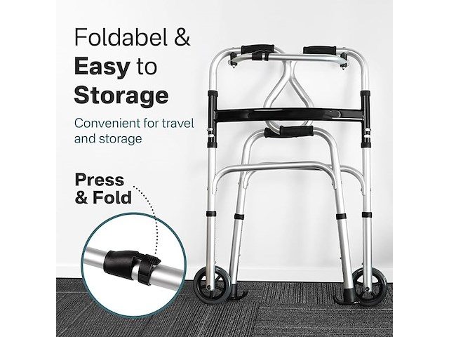 Smalle rollator vaste voet of wielen - afbeelding 4 van  6