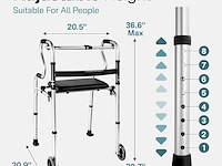 Smalle rollator vaste voet of wielen - afbeelding 5 van  6