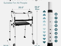 Smalle rollator vaste voet of wielen - afbeelding 5 van  6