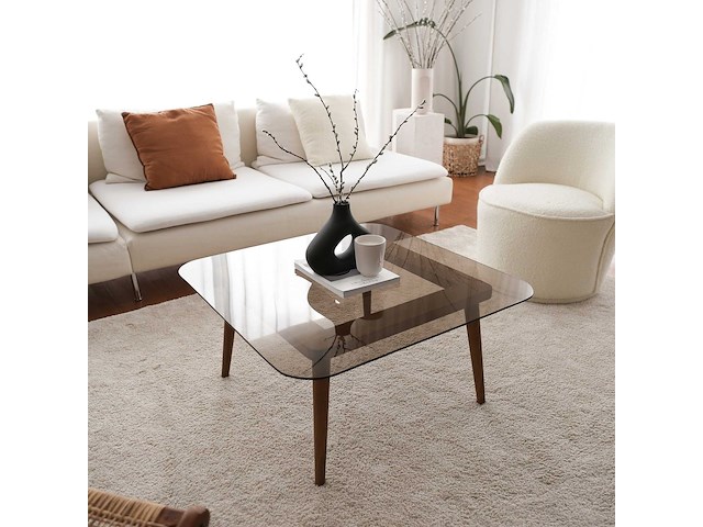 Smart salontafel | gehard glas | brons - afbeelding 1 van  7