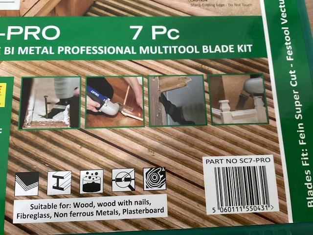 Smart zaagbladenset multitool, 7 delig (4x) - afbeelding 3 van  4