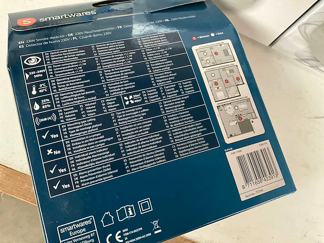 Smartwares fsm174 rookmelder 230v, koppelbaar (9x) - afbeelding 4 van  4