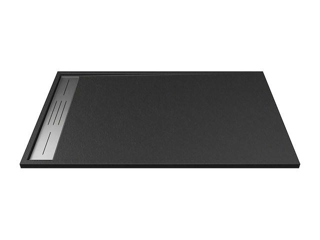 Smc extra vlak aanrechtblad of verzonken hars douchebak - zwart - 120 x 80 cm - afbeelding 2 van  5